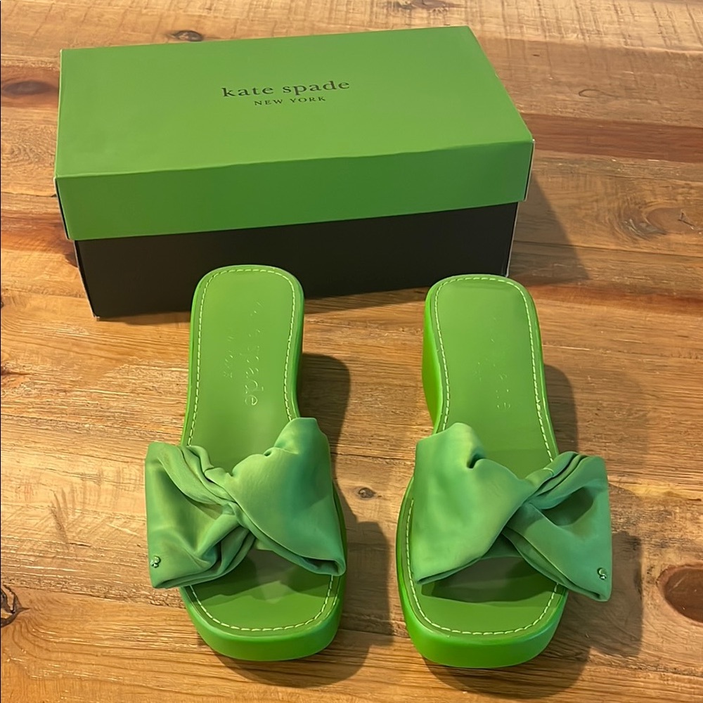 Kate Spade Green Women's Bikini Wedge Sandals